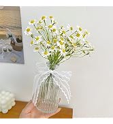 Smalldu Small White Daisy Flowers Artificial,2 Bouquet/12Pcs 10 Inch Fake Daisies,Spring Wild Flo...