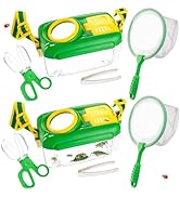 2 Set Bug Catcher for Kids- Educational Bug Catching Kit Including Butterfly Net, Insect Clip, Tw...