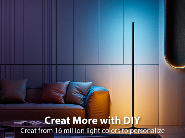 DIY Modern Floor Lamp with Music Sync