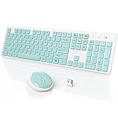 Wireless Keyboard and Mouse, WisFox Full-Size Wireless Mouse and Keyboard Combo, 2.4GHz Silent US...