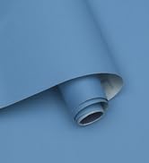15.7"X118"Blue Contact Paper Matte Blue Wallpaper Blue Peel and Stick Wallpaper Removable Wallpap...
