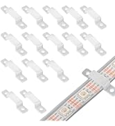 VIPMOON 100 Pack Strip Light Mounting Clips LED Strip Light Holder Mounting Brackets for 10mm Wid...