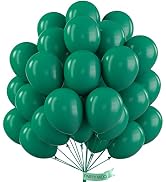 PartyWoo Retro Green Balloons, 50 pcs 12 Inch Forest Green Balloons, Dark Green Balloons for Ball...