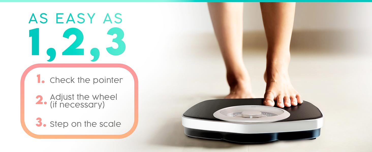 Adamson A25 Scales for Body Weight - Up to 400 LB - New - 5.3" Dial on 12.4" x 10.2" Platform