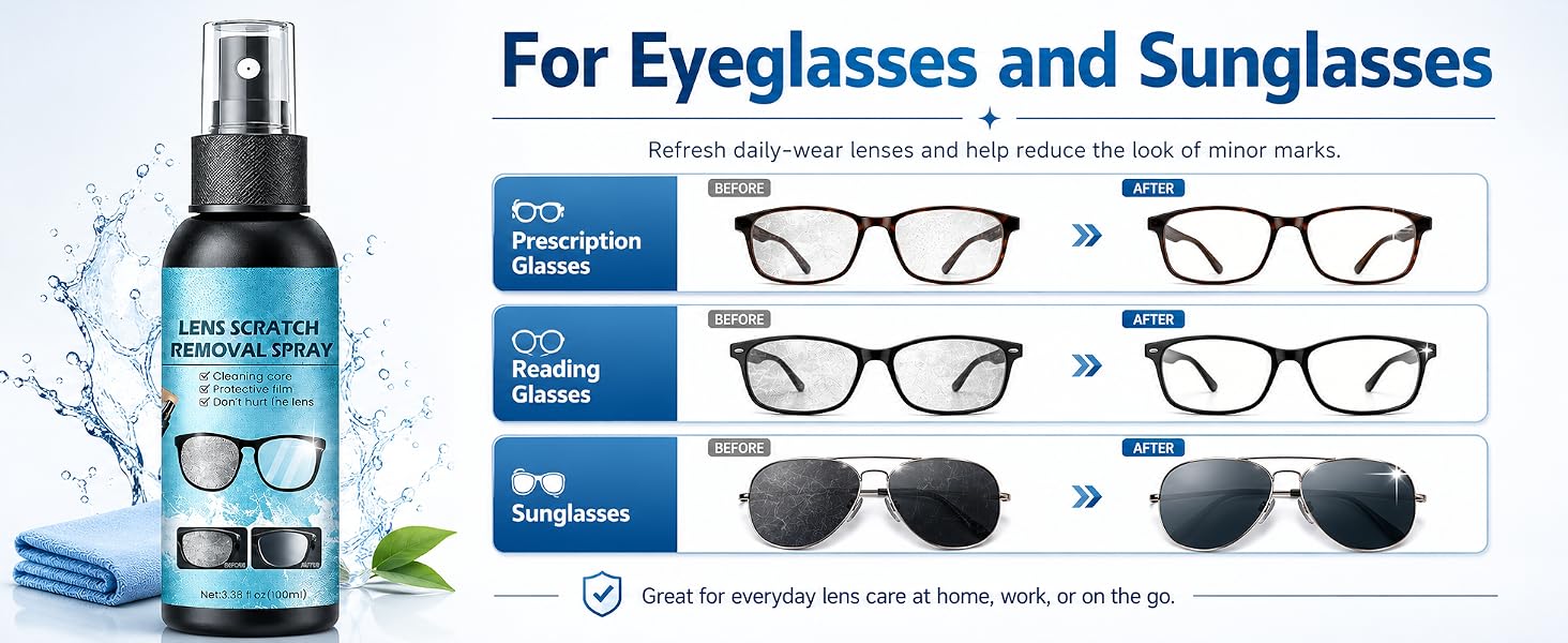 eyeglasses sunglasses repair remover remove scratches glasses