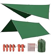 REDCAMP Hammock Rain Fly Camping Tarp Waterproof, 10x10ft Lightweight Backpacking Rain Tarp Shelt...