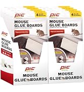 PIC GMT-4F Mouse Glue Trap, Baited Glue Traps with Sticky Adhesive, Sticky Mouse Traps for Indoor...