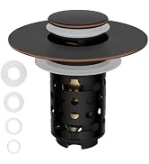 Hygie Rinse Upgraded 3-in-1 Bathroom Sink Stopper 2PCS Pop Up Sink Drain Strainer, with Removable...