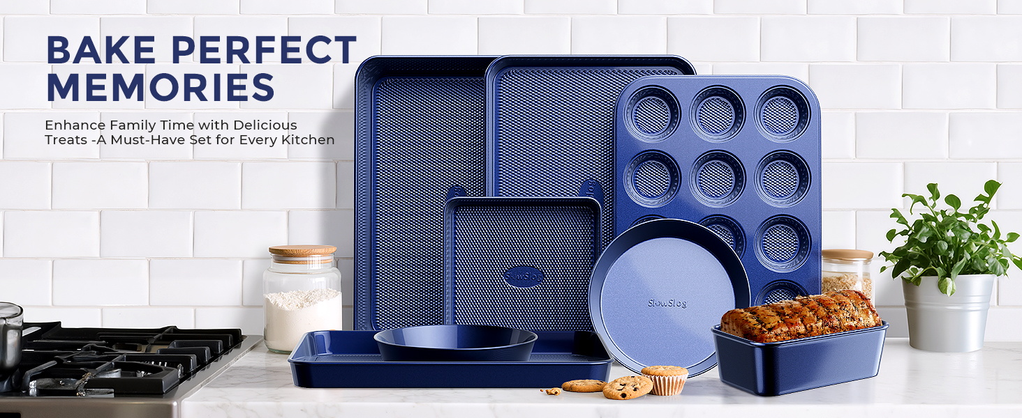 Kitchen Nonstick Stackable Bakeware Set Durable Easy Release Baking Set