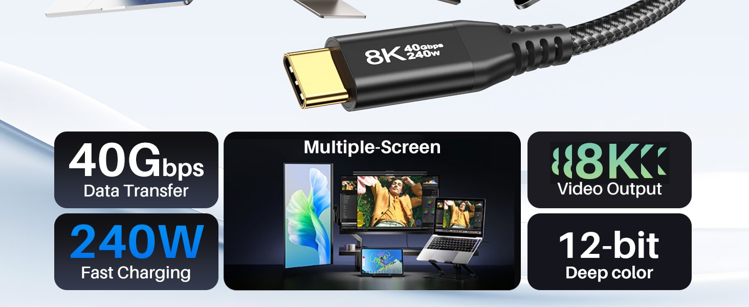 8k 60hz usb c video cable for monitor