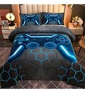 NTBED Game Console Comforter Set for Boys Girls Kids 3D Gaming Geometric Lightweight Microfiber B...