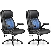 BESTFAIR Ergonomic Office Chair - Desk Computer Chair, Leather High Back Executive Chairs with Ad...