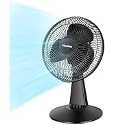 PELONIS Table Fan 12-Inch, 120° Oscillating Table Fan Small Portable Electric Plug-In Desk Fan wi...