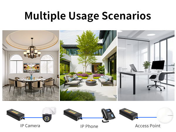 2.5gb 2500mbps poe injector power adapter 60W