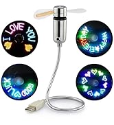 SAYTAY Small USB Fan with Real Time Clock and Temperature Display, Personal Portable USB LED Cloc...