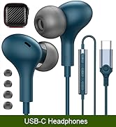 USB C Headphones for iPhone 16 15/Samsung S25 S24 Wired Earbuds with Microphone for Galaxy S23 S2...