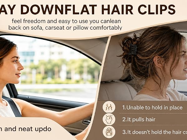 LAY DOWNFLAT HAIR CLIPS feel freedom and easy to use you canlean back on sofa