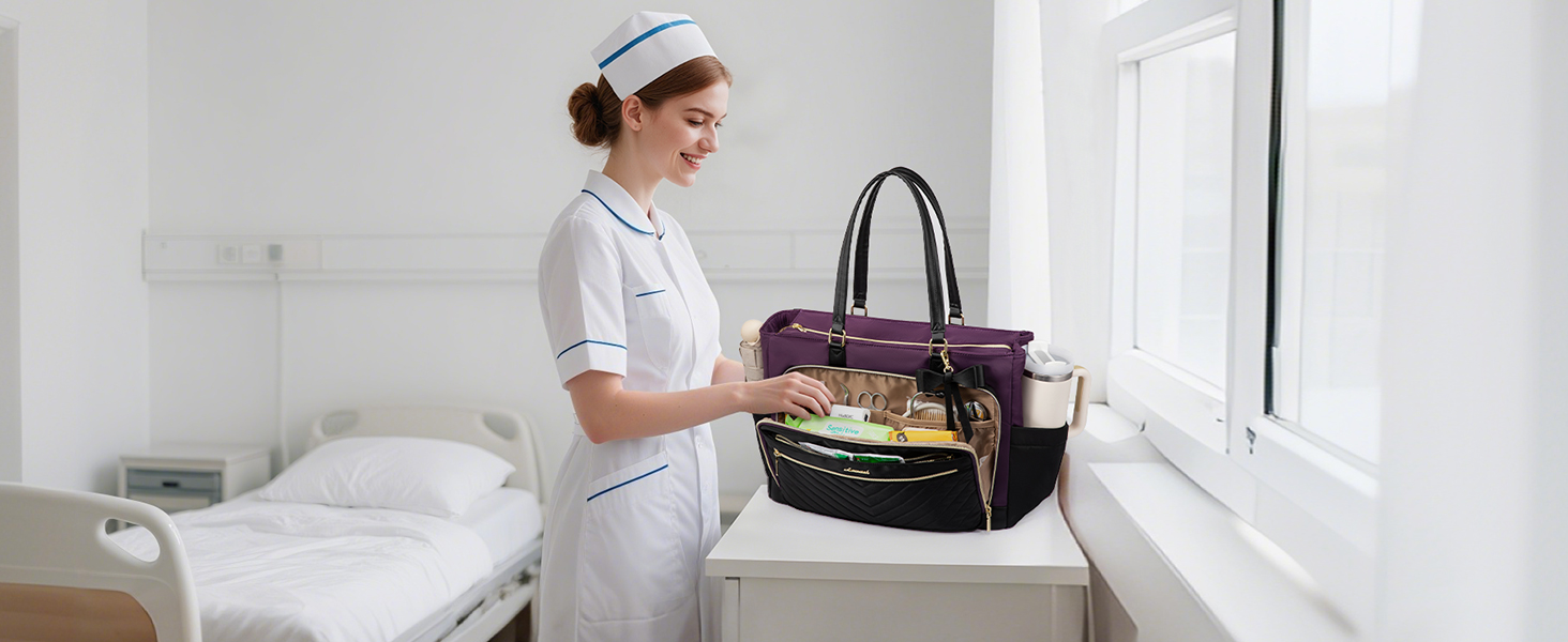 LOVEVOOK Lunch Tote Bag for Women, Insulated Lunch Bag, Large Capacity Teacher Nurse Bag for Work