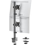 MOUNTUP Dual Monitor Stand, Vertical Monitor Mount for 2 Max 32 inch Stack Screen Monitors, Heigh...