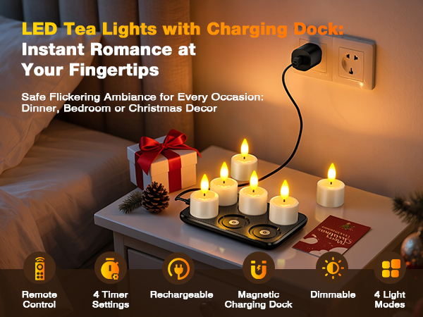rechargeable tea lights candles with remote halloween decor