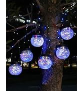 PARTPHONER Solar Lantern Solar Lights Outdoor Waterproof 6-Pack, Solar Powered Hanging Lights Cra...