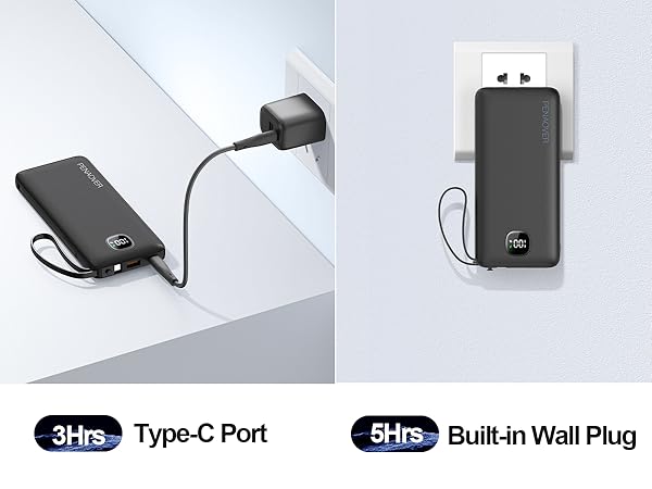 portable charger with ac wall plug