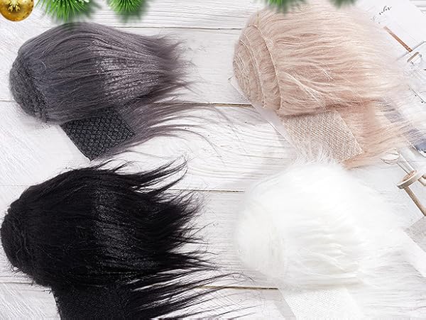 Faux Fox Fur Fabric Christmas Shaggy Synthetic Plush Patch