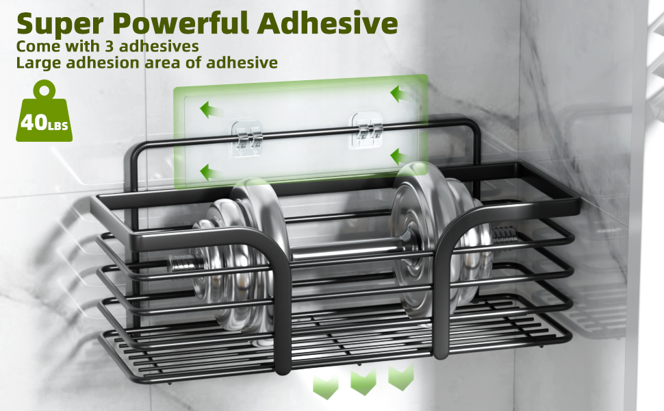 adhesive shower caddy