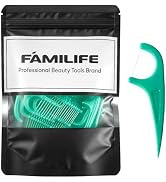 FAMILIFE Mint Floss Picks 90 Count Resealable Bag, Smooth Glide Dental Floss Picks for Adults &amp; K...