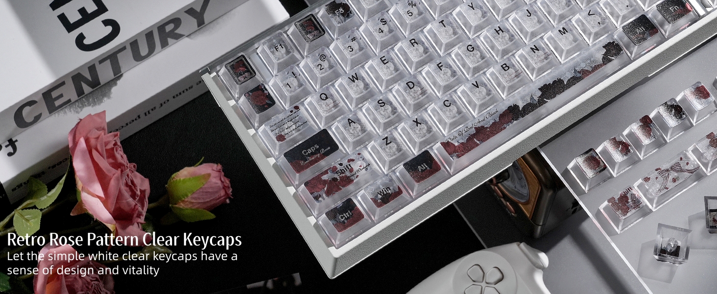 Clear Keycaps, Shine-Through Keycaps, Jelly Keycaps Cherry Profile Keycaps for Mechanical Keyboard