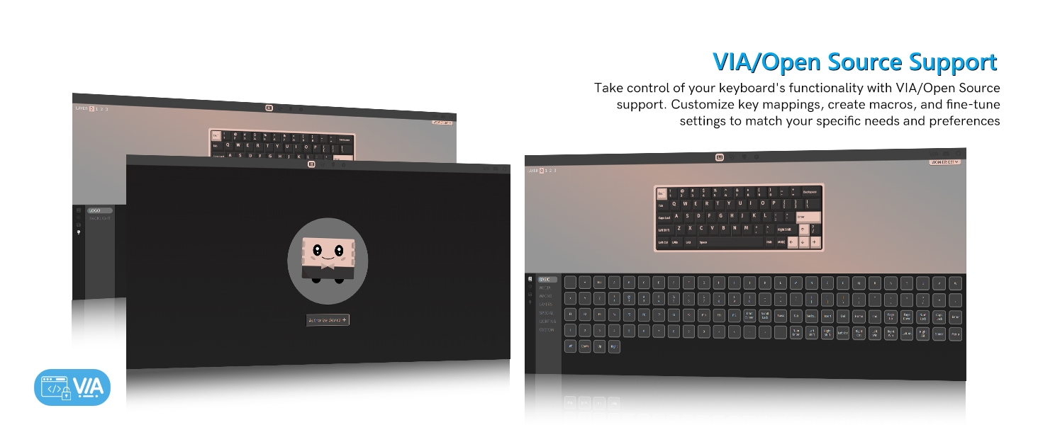 60% Percent Keyboard Wireless with QMK/VIA, Gaming Keyboard Kanagawa, Creamy Keyboard black