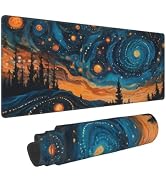 Gaming Mouse Pad, Large Non-Slip Rubber Base Mousepad, Keyboard Mouse Mat, Desk Pad with Stitched...
