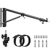 Wellmaking Wall Mount Triangle Boom Arm 53inch/135cm Length Adjustable Support 180° Flexible Rota...