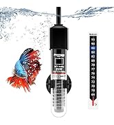 FREESEA Aquarium Fish Tank Heater: 25W Small Submersible Aquarium Heater with Preset Temperature ...