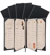 FLKQC Restaurant Menu Covers Holders 8.5" X 11" | Pack of 5 Synthetic Leather 8 View Menu Holder ...