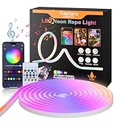 JUN-ELECTRON 5m Neon Led Strip, 16.4FT Rope Light Strip RGB Ribbon Neon Rope Lamp, Flexible IP67 ...