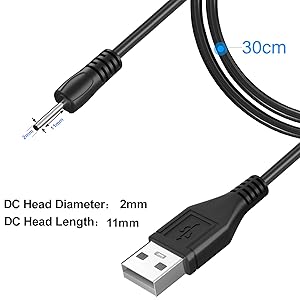 PChero USB to 2.0mm Charger Cable for Nokia Cellphone Wireless Bluetooth Earbud Headphone Headset