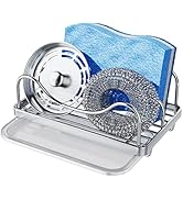 Consumest Sponge Holder for Kitchen Sink, Movable Sink Caddy for Countertop Organizer, 304 Stainl...