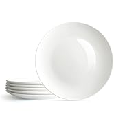 YFWOOD Ceramic Dinner Plates Set Of 6, 8 Inch Salad Plates, Contemporary Round Porcelain Tablewar...
