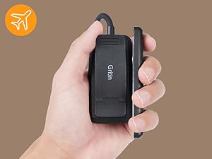 Series of hands demonstrating interaction with a small black electronic device, showing different angles and handling positions against a neutral brown background.