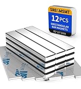 SRENMSMT Powerful Neodymium Bar Magnets, 12 Pack Rare Earth Magnets, Heavy Duty Magnet, Rectangul...