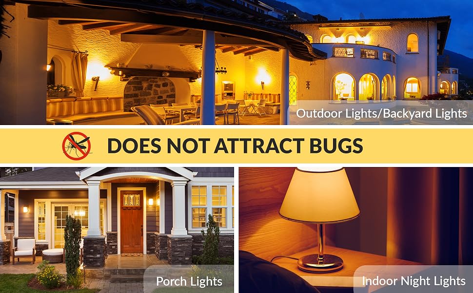 Simba LED bug light applications outdoor backyard patio porch indoor night do not attract insects