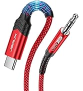 JSAUX USB C to 3.5mm Audio Aux Jack Cable[6.6ft], USB Type C to 3.5mm Headphone Stereo Cord Car C...