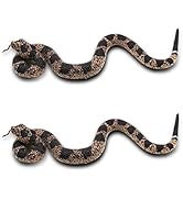 Upitry Fake Snake Rubber Snakes Rattlesnake - Realistic Keep Birds Away - Soft Prank Life Size To...