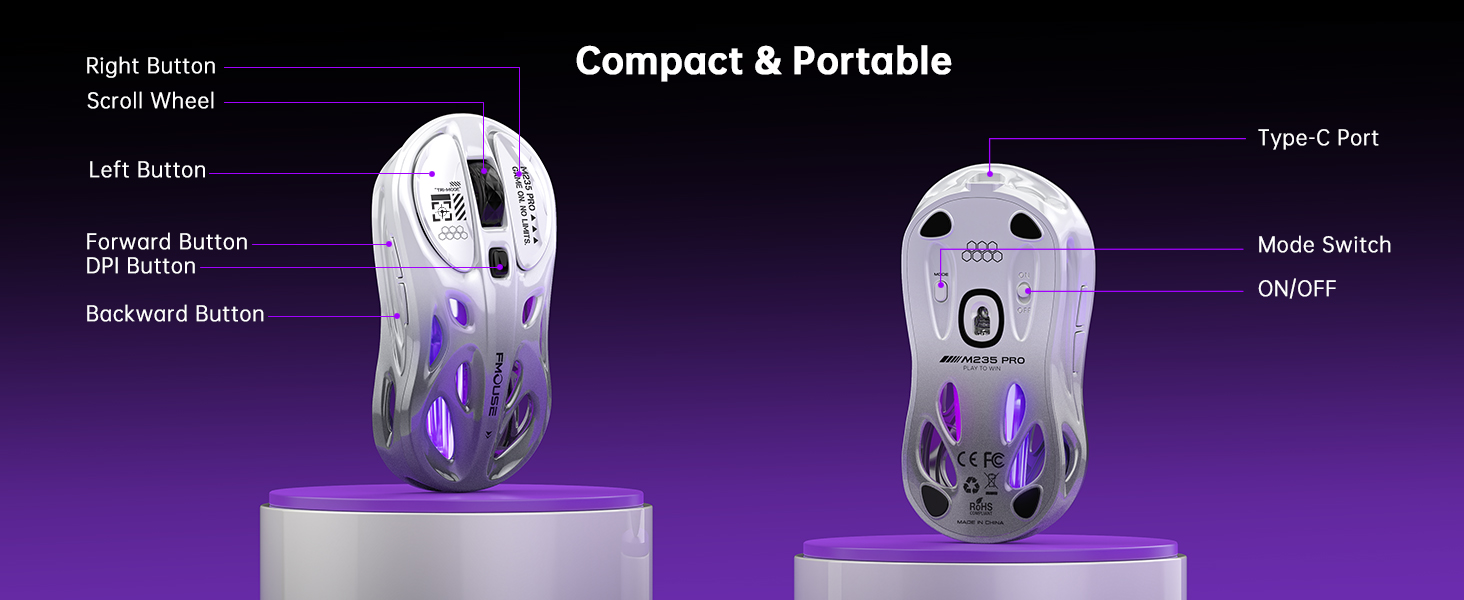 Tri-Mode Wireless Mouse (2.4G/Bluetooth/Wired)