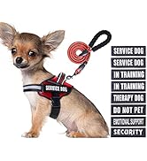 Service Dog Vest Harness and Leash Set, Animire in Training Dog Harness with 8 Dog Patches, Refle...