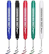 IOMDRWU 5 PCS Long Nib Marker Pens, 20mm Deep Hole Marker Pens, Quick Dry &amp; Waterproof Constructi...
