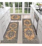 Farmhouse Kitchen Rugs Sets of 3 Non Slip Washable Kitchen Rugs and Mats Boho Kitchen Mats f...