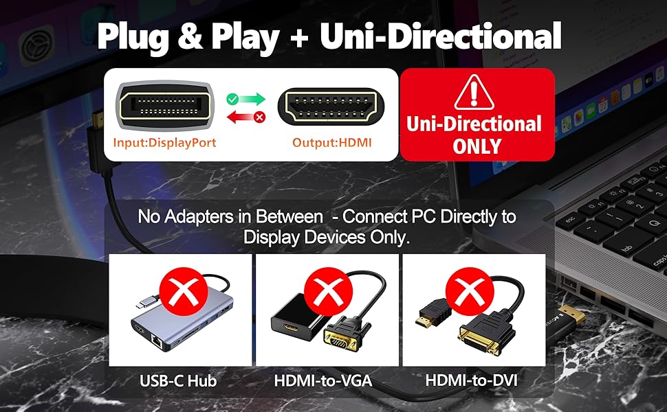 Uni-Directional: From DP to HDMI Ouput