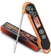 CaloriMastery Meat Thermometer Digital with Backlight, Calibration &amp; Hold Function, IP65 Waterpro...
